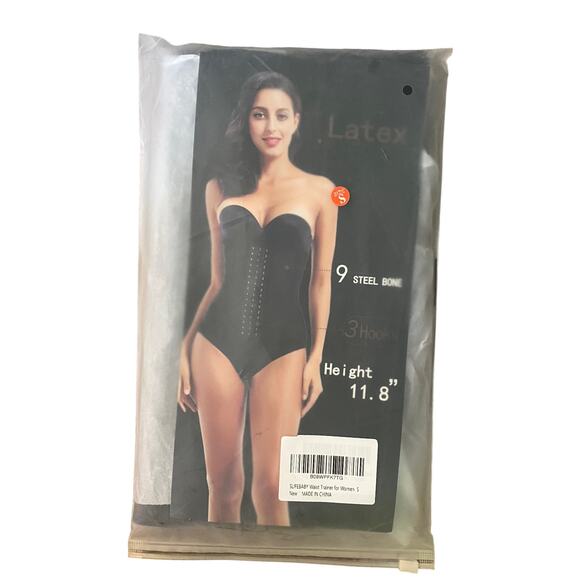 Corset Black 9 Steel Bone Waist Trainer Shapewear Size 2XL - Picture 5 of 5